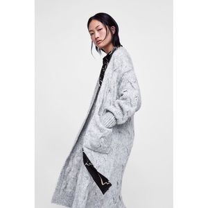 ZARA Cable Knit Long Cardigan